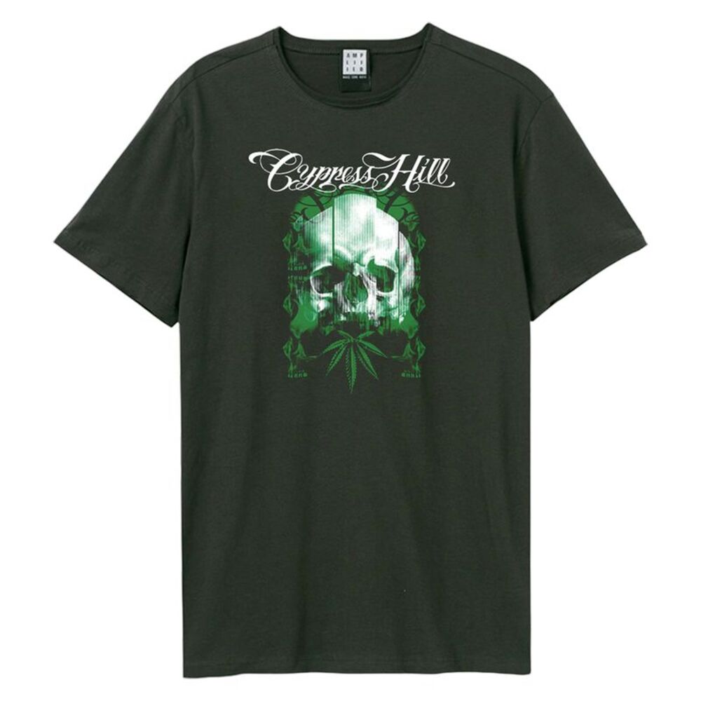 Cypress Hill Unisex Adult Glitched Skull Cypress Hill T-Shirt / Charcoal